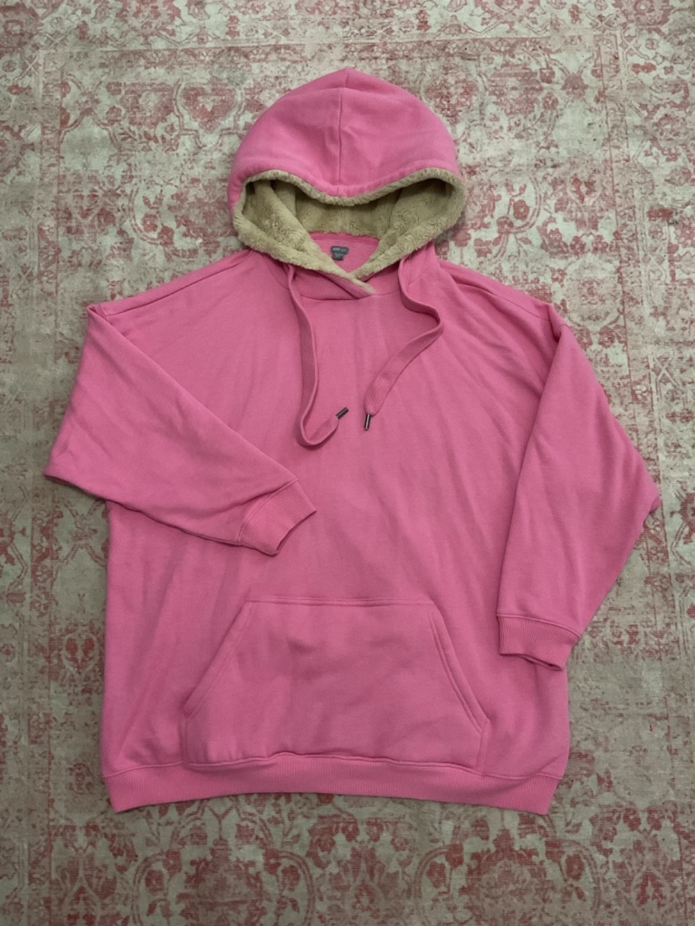 Aerie Pink Fur Hooded Sweatshirt